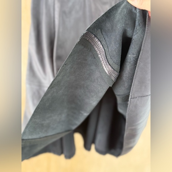 Halogen Black Sleeveless A-line Leather Mini Dress - Picture 7 of 12